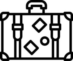 A suitcase icon with a black outline vector