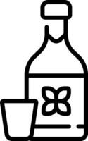 A bottle of whiskey and a glass of whiskey vector