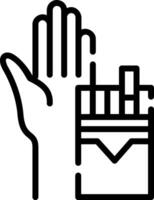 A hand holding a cigarette and a cigarette lighter vector