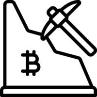 Bitcoin mining icon vector