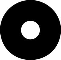 A black circle with a white dot in the center vector