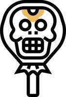 A skull with a crown on its head vector
