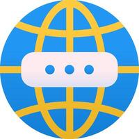 The globe icon with a blue dot on it vector