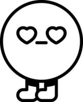 A black and white drawing of a heart with eyes vector
