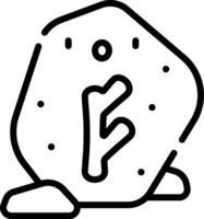 A black and white drawing of a rock with a key vector