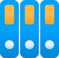 Three blue files with yellow dots on them vector