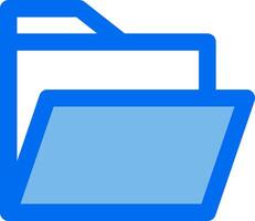 A blue folder icon with a blue background vector