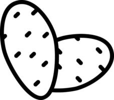 A black and white drawing of two pieces of fruit vector