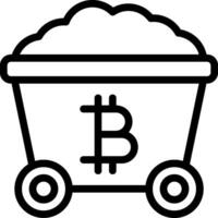 Bitcoin mining icon vector