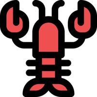Lobster icon, red and black vector