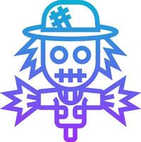 A scarecrow with a hat and a sword vector
