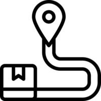 A black and white icon of a map pin vector