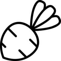 A black and white drawing of a carrot vector