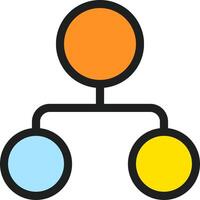 A colorful icon of three circles vector