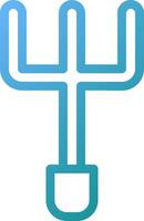 A blue and white icon of a fork vector