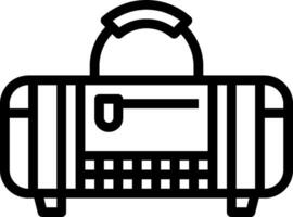 A black and white illustration of a suitcase vector