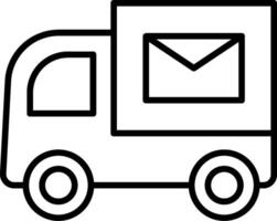 A black and white image of a truck with an envelope vector