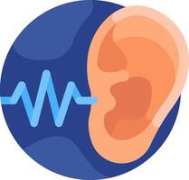 An ear with a wave and a sound wave vector