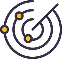 A circular icon with a line of dots vector