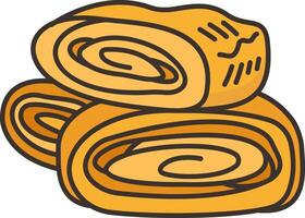 A pile of rolls on a white background vector