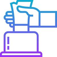 A hand holding a paper clip on top of a machine vector