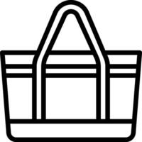 A black and white illustration of a shopping bag vector
