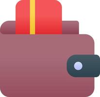 Wallet icon with red and yellow stripe vector