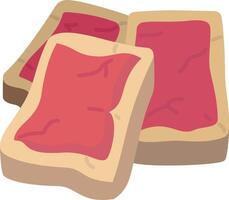 Meat slices on a white background vector