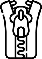 A black and white drawing of a zipper vector