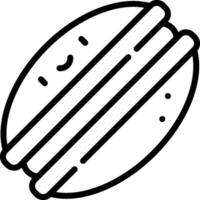A black and white drawing of a macaron vector