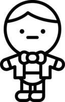 A cartoon boy with a bow tie and tie vector