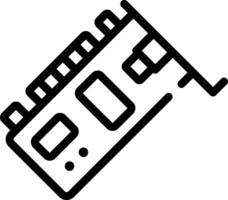 A black and white image of a computer motherboard vector