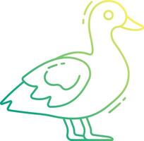 A duck is standing in a line on a white background vector