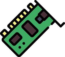 A green computer chip on a white background vector