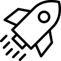 A black and white drawing of a rocket vector