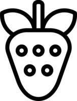 A black and white strawberry icon vector