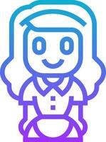 A girl with a bow on her head vector