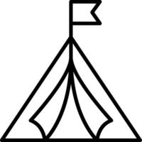 A tent with a flag on top of it vector