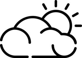 A black and white image of a cloud with sun vector
