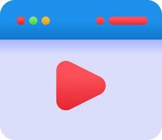 A player icon with a red play button vector