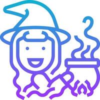 A witch holding a pot of boiling water vector