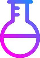 A flat icon of a flask with a purple and blue color vector