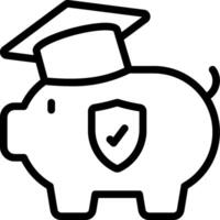 A piggy bank with a graduation cap on it vector