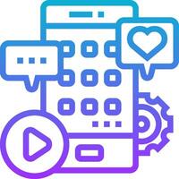 A phone with a heart and speech bubbles vector