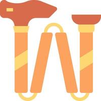 A hammer and a pair of tongs are shown vector