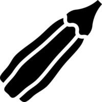 A black and white pencil icon on a white background vector