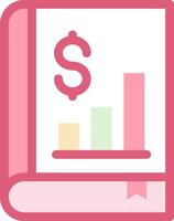 A pink book with a dollar sign on it vector