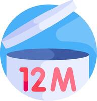 A container with the word 12m in it vector