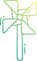 A green and yellow windmill icon vector