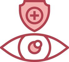 A red eye with a shield and a shield vector